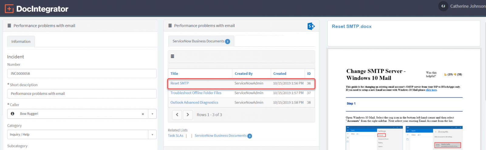 WorkUI™ - Viewing an assigned task in Tasker
